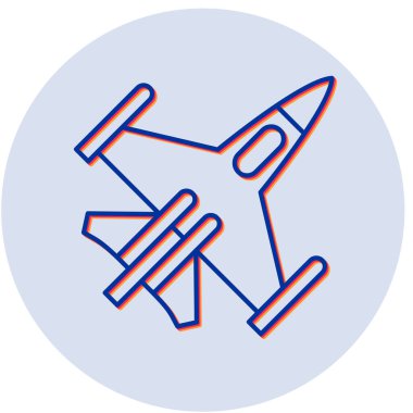 Savaş jeti. Web simgesi basit illüstrasyon