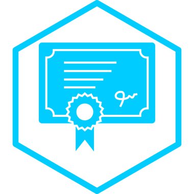 Sertifika vektör simgesi modern basit illüstrasyon