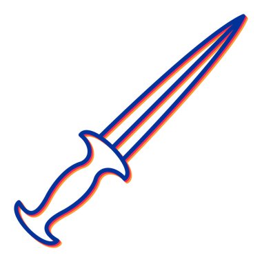 Kılıç simgesi. Beyaz arkaplanda izole edilmiş web tasarımı için üç dişli vektör simgelerinin basit çizimi