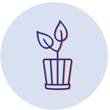 Bitki saksısı simgesinin vektör illüstrasyonu