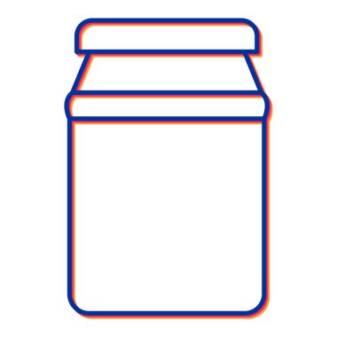 Reçel kavanozu. Web için süt şişesi vektör simgelerinin özet çizimi