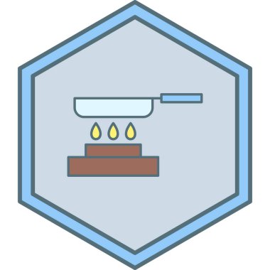 Yanan ikon, vektör illüstrasyonu