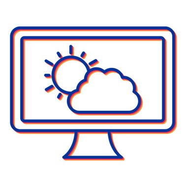 Bulut hesaplama simgesi vektör illüstrasyonu