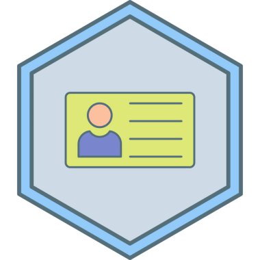 Kimlik kartı simgesi, vektör illüstrasyonu