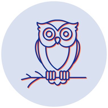 Baykuş. Web simgesi basit illüstrasyon