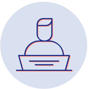 Teleworking simgesinin vektör illüstrasyonu