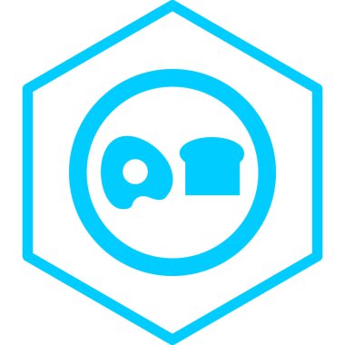 Omletli ekmek. Web simgesi basit illüstrasyon