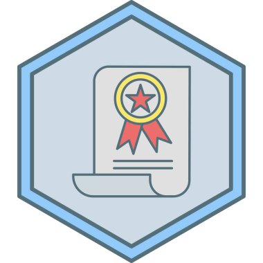 Sertifika. Web simgesi basit illüstrasyon