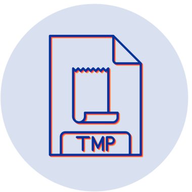 TMP dosya biçim simgesi, vektör illüstrasyonu