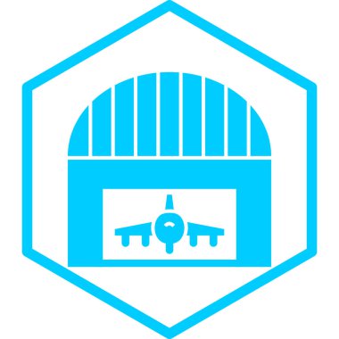 hangar simgesi, vektör illüstrasyonu basit tasarım