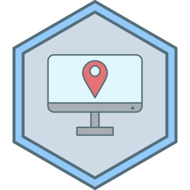 Harita, iğne, konum, ağ, uygulama simgesi. vektör illüstrasyonu