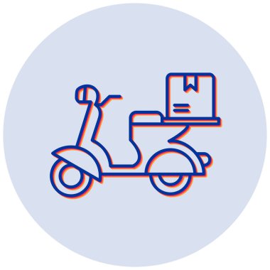 Teslimat scooter. Basit resimleme