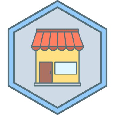 Dükkan. Web simgesi basit illüstrasyon