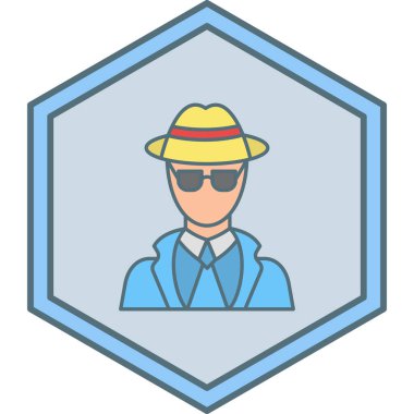 Şapka takan bir adamın vektör çizimi