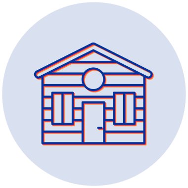 Ahşap ev. Web simgesi basit illüstrasyon