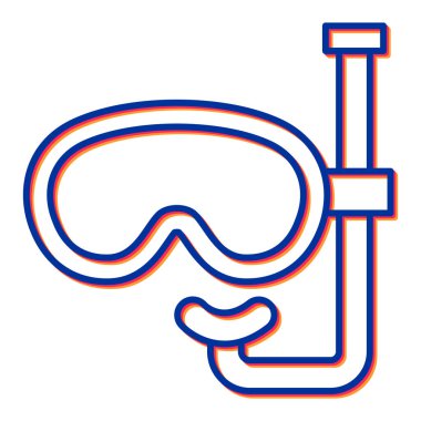 Dalış maskesi ikon vektörü. Dalgıç işareti var. izole edilmiş sınır sembolü çizimi