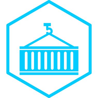 Kargo konteyner kutsal kişilerin resmi, vektör çizim