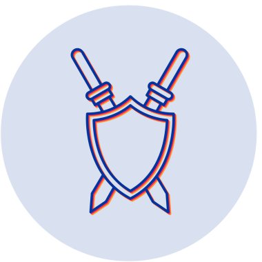 Kılıç Kalkanı simgesinin vektör çizimi