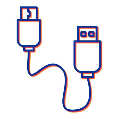 usb kablo simgesi vektör illüstrasyonu