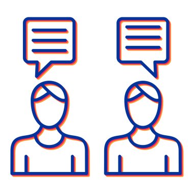 İnsanların vektör illüstrasyonu ve sohbet simgesi