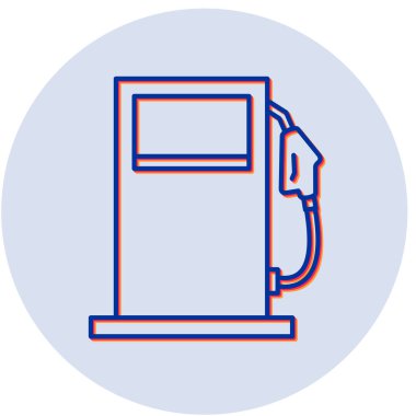 Yakıt istasyonu simgesi, vektör illüstrasyonu