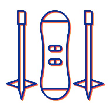 Kaykay ikonu vektörü. İnce çizgi işareti. izole edilmiş sınır sembolü çizimi
