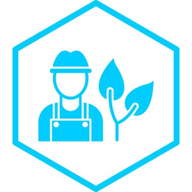 Bitkili bir bahçıvanın vektör çizimi