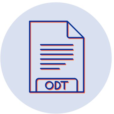 odt dosya biçimi simgesi, vektör illüstrasyonu