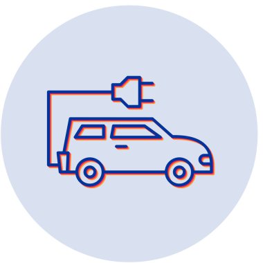 Elektrikli Araba simgesinin vektör illüstrasyonu