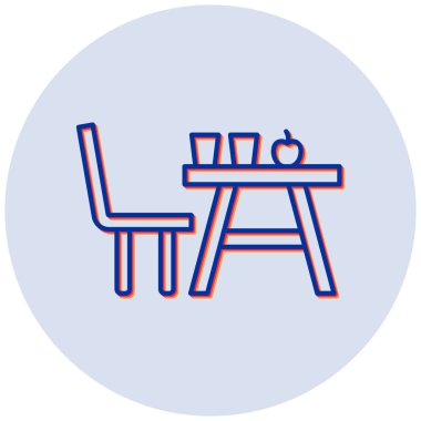 Kamp masası. Web simgesi basit illüstrasyon