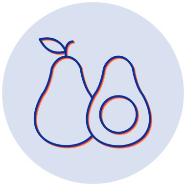 Avacado. Web simgesi basit illüstrasyon