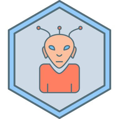 Bir robot simgesinin vektör illüstrasyonu