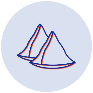 Bir dağ simgesinin vektör illüstrasyonu