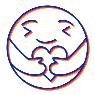 Ağlayan yüz ve kalp sembolü çizimi