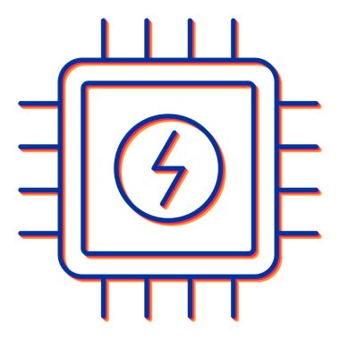 elektrik çipi düz vektör simgesi