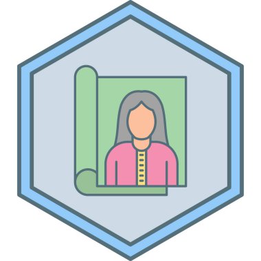 Mavi üniformalı bir kadının vektör çizimi