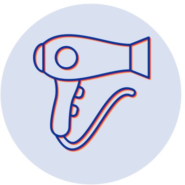 Saç kurutma makinesi ikonu. vektör illüstrasyonu