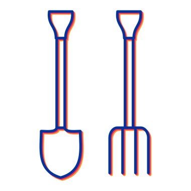 Tırmık simgesi çizimi olan kürek