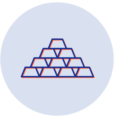 Altın çubuk simgesinin vektör illüstrasyonu