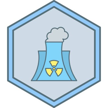 Nükleer enerji santrali ikon vektör çizimi