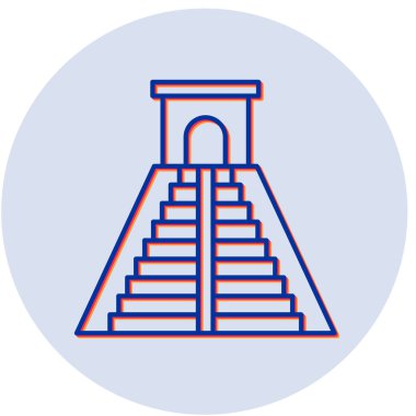 Meksika Piramit ikonunun vektör illüstrasyonu