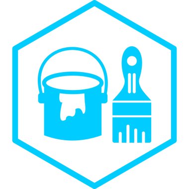 boya fırçası ikon vektörü. İnce çizgi işareti. izole edilmiş sınır sembolü çizimi