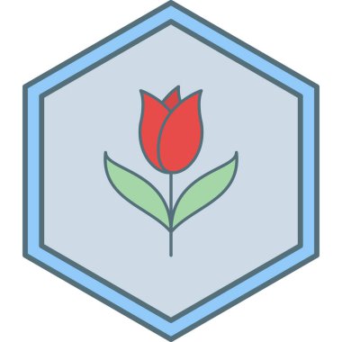 Lale çiçeği. Web simgesi basit illüstrasyon