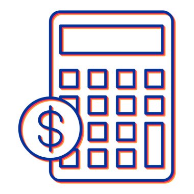 Para çizgisi biçim vektör illüstrasyon tasarımı içeren hesap makinesi