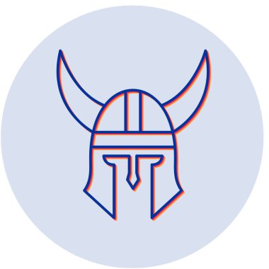 Viking miğferi ikonu. Ağ için savaşçı vektör simgelerinin basit çizimi