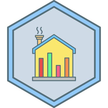 Ev grafik simgesinin vektör illüstrasyonu