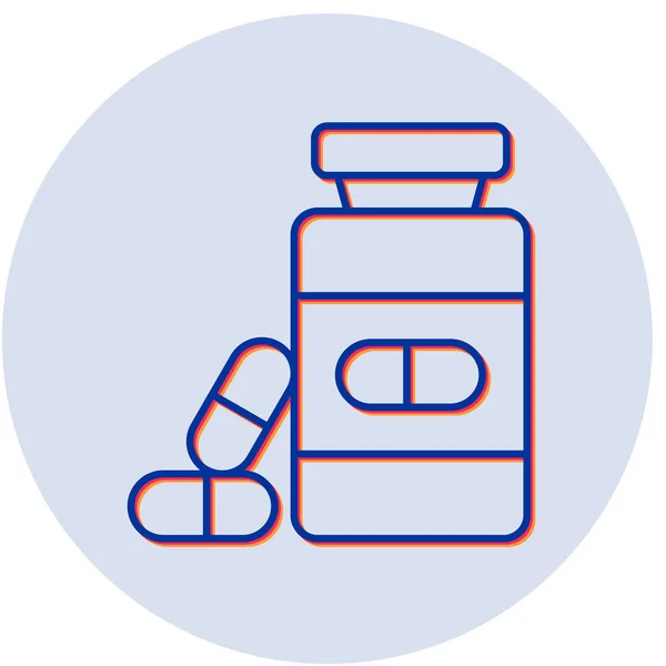 Vitamines Vecteur Glyphe Plat Icône — Image vectorielle