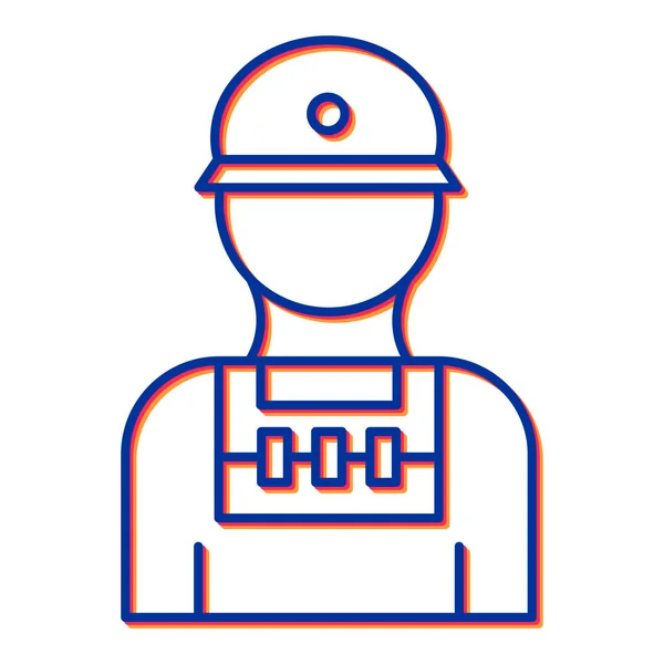 Hombre Con Icono Carácter Avatar Casco — Vector de stock