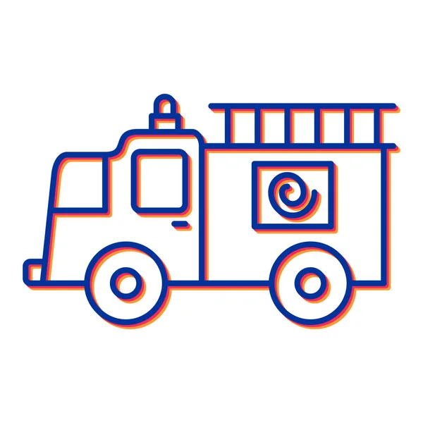 消防車のアイコン ウェブ用の配信バスベクトルのアイコンの概略図 — ストックベクタ