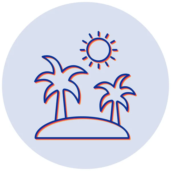 Ikona Wyspy Modnym Stylu Odizolowane Tło — Wektor stockowy